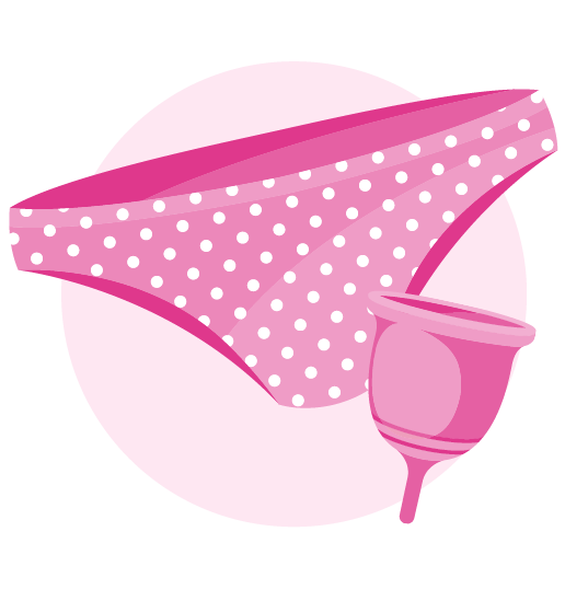 Icon period underwear and menstrual cup