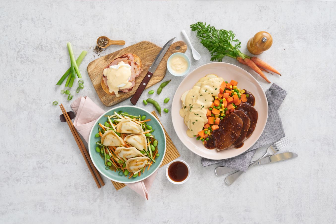 A flatlay image of LiteNEasy meals