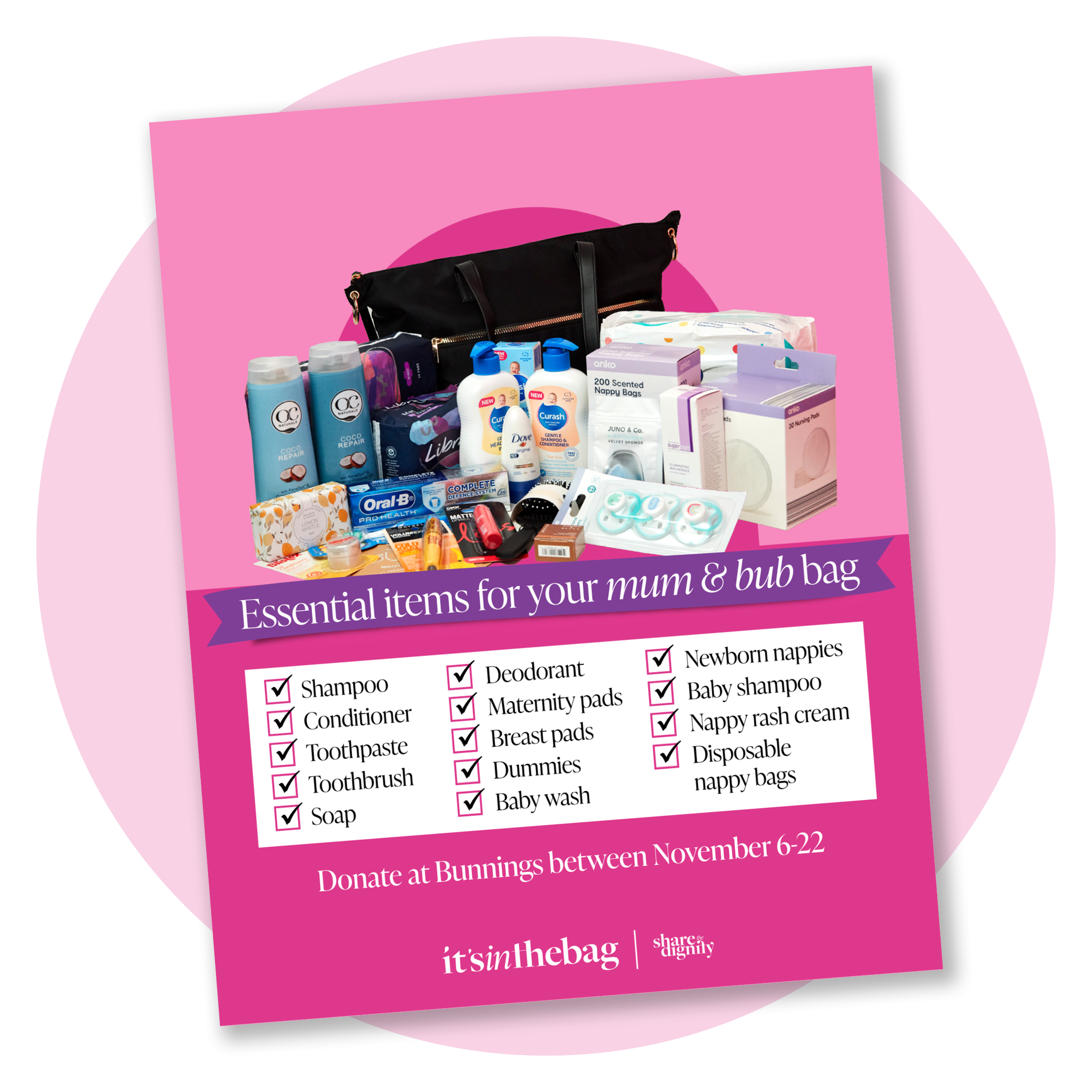 IITB Social Media Tile - Mum & Bub Bag Checklist
